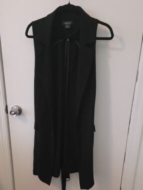 Longline Black Sleeveless Dress Vest by HELMUT LANG